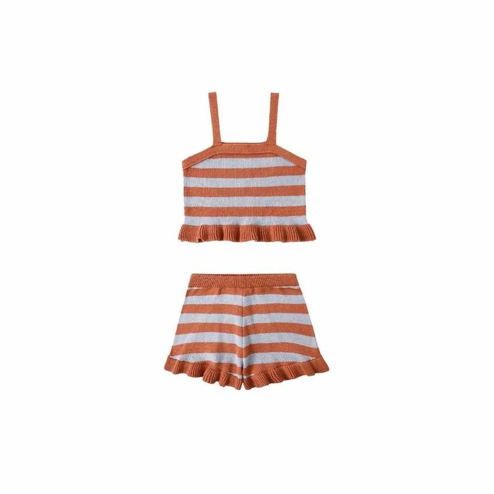 NEW RYLEE + CRU girls naomi set in americana stripe